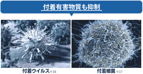 付着有害物質も抑制