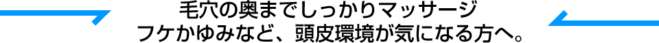 毛穴の奥までしっかりマッサージ。フケかゆみなど、頭皮環境が気になる方へ。