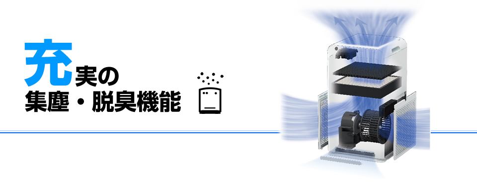 充実の集塵・脱臭機能